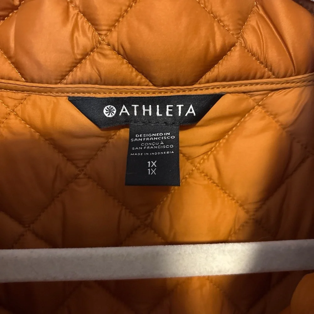 Athleta Quilted Orange Jacket - Picture 2 of 2